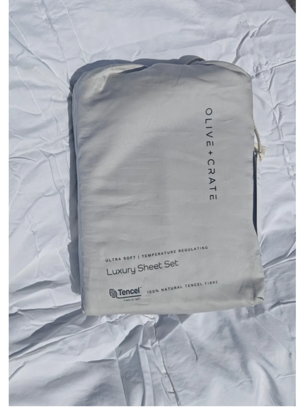 Olive Crate 100% Eucalyptus TENCEL Cooling - SPLIT KING Sheet Set 5pc Grey Mist